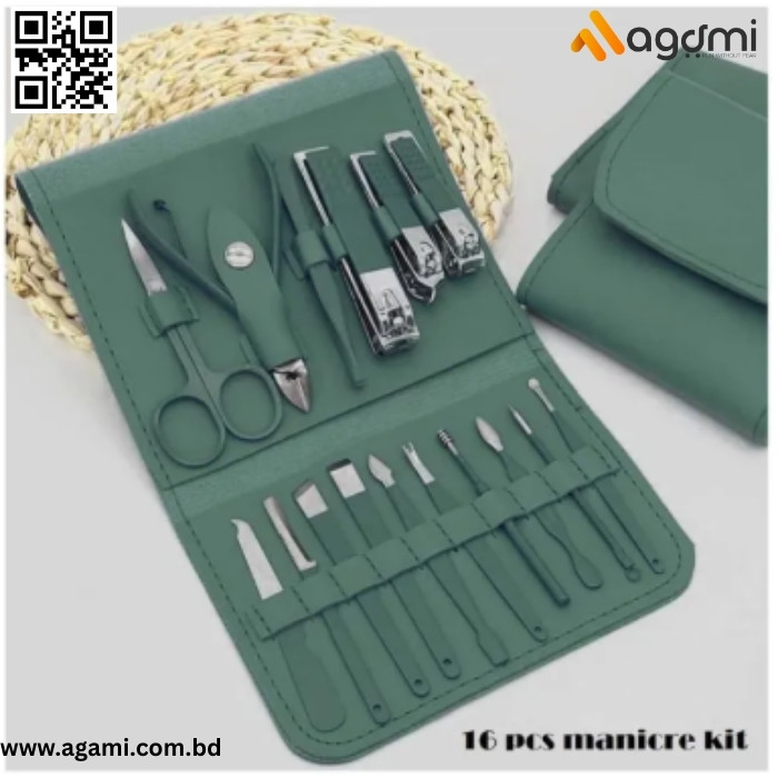 16 pcs Stainless Steel Nail Cutter Clipper Tool Box Set For Personal Care Manicure Set